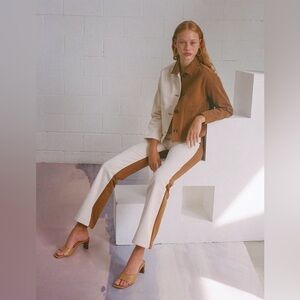 Paloma Wool Dax Cream and Brown Women Jeans